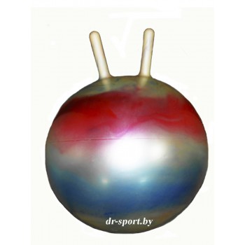 Мяч гимнастический Arpax Д-55 с рожками радужный металлик