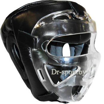 Шлем защитный карате с поликарбонатной маской Ayoun 955 L черный