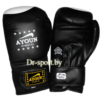 Перчатки для кик боксинга Ayoun 848 - 12 унц.(черный)