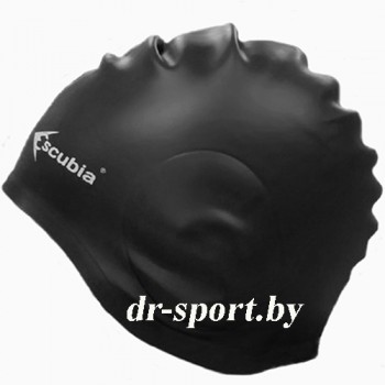 Шапочка для плавания "Cuffia Ear Gard", силикон 62060, черный